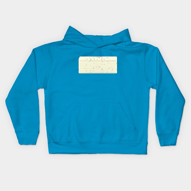 Computer Punch Card (horizontal) Kids Hoodie by GloopTrekker